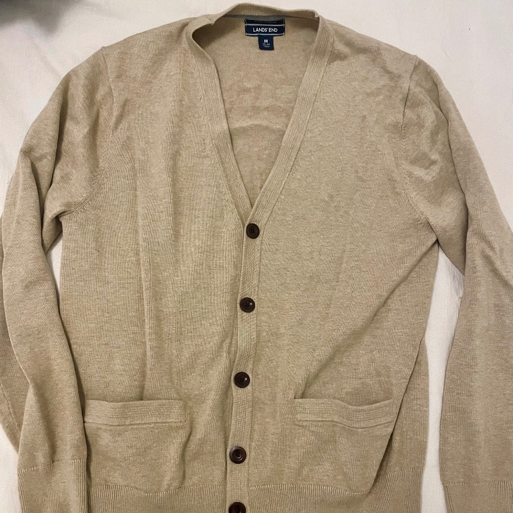 Lands End Men Cardigan Sweater